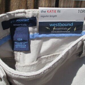 Westbound Size 10 Pants High Rise Straight Leg 5 Pocket Design 100% Cotton NWT